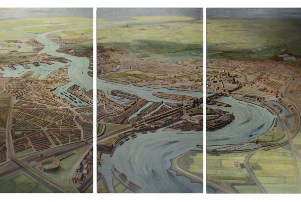 Marius Richters Panorama van Rotterdam 1953 collectie Museum Rotterdam